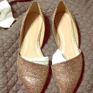 J Crew Gold Snakeskin Flats